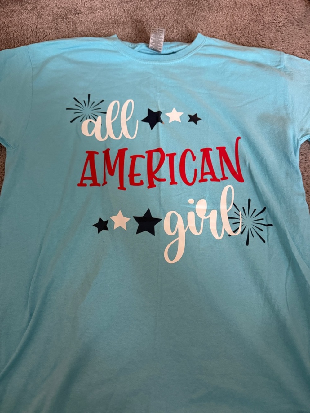 American Girl Light Blue 'All American Girl' Graphic Tee